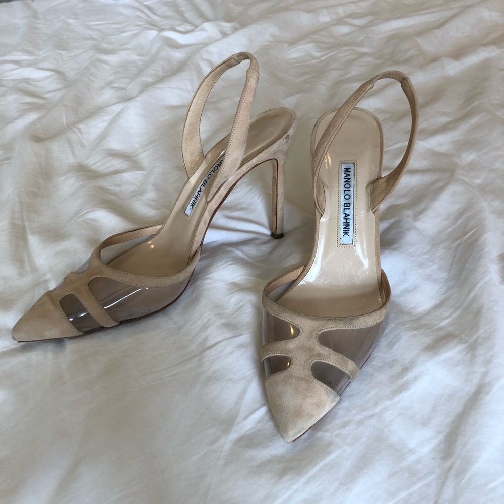 Nude/tan cut-out manolo blahnik heels
